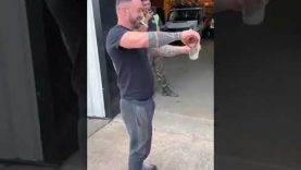 Man drinks a whole bottle of Whisky in 30 seconds then gets drunk