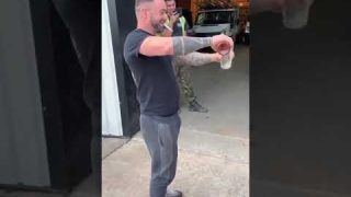 Man drinks a whole bottle of Whisky in 30 seconds then gets drunk
